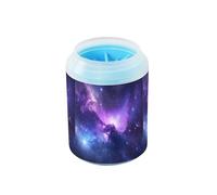 Quteprint Galaxy Nebula Star Sky Dog Paw Cleaner Cup - Pet Foot Washer with Soft Silicone Brush, Portable Muddy Paw Cleaner for Small, Medium, Large Breed Dogs & Cats (2.56x2.56x4.53inch)