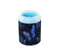 Quteprint Galaxy Star Animal Butterfly Dog Paw Cleaner Cup - Pet Foot Washer with Soft Silicone Brush, Portable Muddy Paw Cleaner for Small, Medium, Large Breed Dogs & Cats (2.56x2.56x4.53inch)