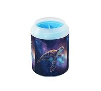 Quteprint Galaxy Star Space Turtle Dog Paw Cleaner Cup - Pet Foot Washer with Soft Silicone Brush, Portable Muddy Paw Cleaner for Small, Medium, Large Breed Dogs & Cats (2.56x2.56x4.53inch)