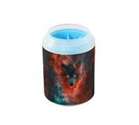 Quteprint Galaxy Wolf Glowing Star Dog Paw Cleaner Cup - Pet Foot Washer with Soft Silicone Brush, Portable Muddy Paw Cleaner for Small, Medium, Large Breed Dogs & Cats (2.56x2.56x4.53inch)
