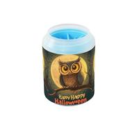 Quteprint Halloween Owl Tree Branch Dog Paw Cleaner Cup - Pet Foot Washer with Soft Silicone Brush, Portable Muddy Paw Cleaner for Small, Medium, Large Breed Dogs & Cats (2.56x2.56x4.53inch)