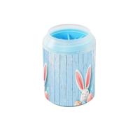 Quteprint Happy Easter Bunny Eggs Dog Paw Cleaner Cup - Pet Foot Washer with Soft Silicone Brush, Portable Muddy Paw Cleaner for Small, Medium, Large Breed Dogs & Cats (2.56x2.56x4.53inch)
