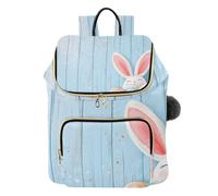 Quteprint Happy Easter Bunny Eggs Quilted Backpack for Women - 15L Lightweight Ladies Bag with Laptop Sleeve, Multiple Pockets, Trendy Shoulder Bags for College, Travel, Work & Daily Use