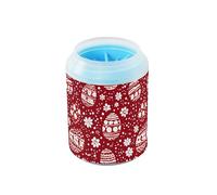Quteprint Happy Easter Floral Eggs Dog Paw Cleaner Cup - Pet Foot Washer with Soft Silicone Brush, Portable Muddy Paw Cleaner for Small, Medium, Large Breed Dogs & Cats (2.56x2.56x4.53inch)