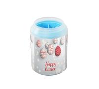 Quteprint Happy Easter Hanging Eggs Dog Paw Cleaner Cup - Pet Foot Washer with Soft Silicone Brush, Portable Muddy Paw Cleaner for Small, Medium, Large Breed Dogs & Cats (2.56x2.56x4.53inch)