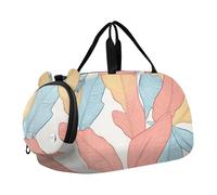 Quteprint Kids Sports Duffel Bag for Boys & Girls - Colorful Banana Tropical Leaves 100% Polyester Gym Bag with Separate Shoe Compartment, Adjustable Shoulder Strap, Compact Travel & Workout Gear Bag