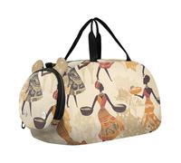 Quteprint Kids Sports Duffel Bag for Boys & Girls - Dancing African Woman 100% Polyester Gym Bag with Separate Shoe Compartment, Adjustable Shoulder Strap, Compact Travel & Workout Gear Bag