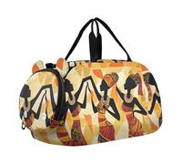 Quteprint Kids Sports Duffel Bag for Boys & Girls - Ethnic Dancing African Woman 100% Polyester Gym Bag with Separate Shoe Compartment, Adjustable Shoulder Strap, Compact Travel & Workout Gear Bag
