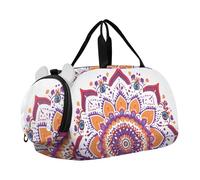 Quteprint Kids Sports Duffel Bag for Boys & Girls - Hippy Indian Mandala 100% Polyester Gym Bag with Separate Shoe Compartment, Adjustable Shoulder Strap, Compact Travel & Workout Gear Bag