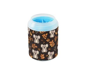 Quteprint Koala Bear Leaves Dog Paw Cleaner Cup - Pet Foot Washer with Soft Silicone Brush, Portable Muddy Paw Cleaner for Small, Medium, Large Breed Dogs & Cats (2.56x2.56x4.53inch)