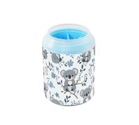 Quteprint Koala Bear Tree Leaves Dog Paw Cleaner Cup - Pet Foot Washer with Soft Silicone Brush, Portable Muddy Paw Cleaner for Small, Medium, Large Breed Dogs & Cats (2.56x2.56x4.53inch)