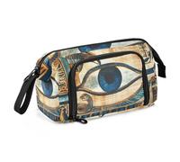 Quteprint Large Capacity Pencil Case, Ancient Egyptian Hieroglyphics Portable Pencil Bag Pen Case Pouch with Zipper, Office School Stationery Bag Pencil Box Holder for Teens Girls Boys Adults Student