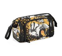 Quteprint Large Capacity Pencil Case, Angry Animal Tiger Portable Pencil Bag Pen Case Pouch with Zipper, Office School Stationery Bag Pencil Box Holder for Teens Girls Boys Adults Student
