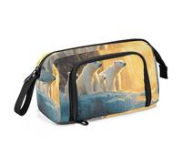 Quteprint Large Capacity Pencil Case, Animal Polar Bear Ice Portable Pencil Bag Pen Case Pouch with Zipper, Office School Stationery Bag Pencil Box Holder for Teens Girls Boys Adults Student