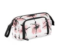 Quteprint Large Capacity Pencil Case, Ballerina Ballet Dancer Portable Pencil Bag Pen Case Pouch with Zipper, Office School Stationery Bag Pencil Box Holder for Teens Girls Boys Adults Student
