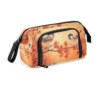 Quteprint Large Capacity Pencil Case, Birds on The Branches Flower Portable Pencil Bag Pen Case Pouch with Zipper, Office School Stationery Bag Pencil Box Holder for Teens Girls Boys Adults Student