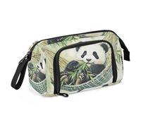 Quteprint Large Capacity Pencil Case, Cute Panda Eating Bamboo Portable Pencil Bag Pen Case Pouch with Zipper, Office School Stationery Bag Pencil Box Holder for Teens Girls Boys Adults Student