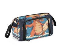Quteprint Large Capacity Pencil Case, Dinosaur Sea Snowboard Portable Pencil Bag Pen Case Pouch with Zipper, Office School Stationery Bag Pencil Box Holder for Teens Girls Boys Adults Student