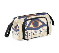 Quteprint Large Capacity Pencil Case, Egypt Eye of Horus Papyrus Portable Pencil Bag Pen Case Pouch with Zipper, Office School Stationery Bag Pencil Box Holder for Teens Girls Boys Adults Student