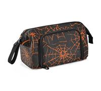 Quteprint Large Capacity Pencil Case, Halloween Spider Nets Galaxy Portable Pencil Bag Pen Case Pouch with Zipper, Office School Stationery Bag Pencil Box Holder for Teens Girls Boys Adults Student