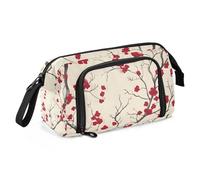 Quteprint Large Capacity Pencil Case, Japanese Cherry Blossoms Flower Tree Portable Pencil Bag Pen Case Pouch with Zipper, Office School Stationery Bag Pencil Box Holder for Teens Girls Boys Adults St