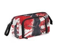 Quteprint Large Capacity Pencil Case, Japanese Samurai Portable Pencil Bag Pen Case Pouch with Zipper, Office School Stationery Bag Pencil Box Holder for Teens Girls Boys Adults Student