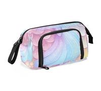 Quteprint Large Capacity Pencil Case, Ocean Sea Mermaid Tails Portable Pencil Bag Pen Case Pouch with Zipper, Office School Stationery Bag Pencil Box Holder for Teens Girls Boys Adults Student