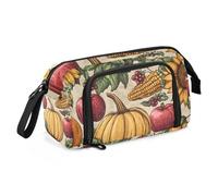 Quteprint Large Capacity Pencil Case, Pumpkins Corns Sunflower Fruits Portable Pencil Bag Pen Case Pouch with Zipper, Office School Stationery Bag Pencil Box Holder for Teens Girls Boys Adults Student
