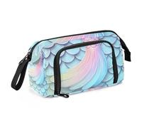 Quteprint Large Capacity Pencil Case, Sea Mermaid Tails Portable Pencil Bag Pen Case Pouch with Zipper, Office School Stationery Bag Pencil Box Holder for Teens Girls Boys Adults Student