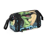 Quteprint Large Capacity Pencil Case, Sea Snowboard Dinosaur Portable Pencil Bag Pen Case Pouch with Zipper, Office School Stationery Bag Pencil Box Holder for Teens Girls Boys Adults Student