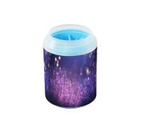 Quteprint Lavender Field Star Night Dog Paw Cleaner Cup - Pet Foot Washer with Soft Silicone Brush, Portable Muddy Paw Cleaner for Small, Medium, Large Breed Dogs & Cats (2.56x2.56x4.53inch)