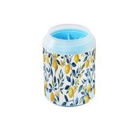 Quteprint Lemon Tree Branch Flower Dog Paw Cleaner Cup - Pet Foot Washer with Soft Silicone Brush, Portable Muddy Paw Cleaner for Small, Medium, Large Breed Dogs & Cats (2.56x2.56x4.53inch)