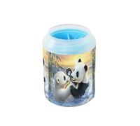 Quteprint Panda Polar Bear Sunset Dog Paw Cleaner Cup - Pet Foot Washer with Soft Silicone Brush, Portable Muddy Paw Cleaner for Small, Medium, Large Breed Dogs & Cats (2.56x2.56x4.53inch)
