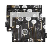 Quteprint Pencil Pouch for 3 Ring Binder, Dandelion Flower 2 Pack Zipper Pencil Case with Clear Window & Reinforced Grommets for Binder, Pencil Bags Pockets Organizer for Office School