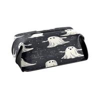 Quteprint Rectangle Leather Tissue Box Cover Holder, Halloween Cute Ghosts Pattern Tissue Box Holder, 9.4x5.1x3.6 inch Decorative Facial Tissue Case for Home, Office, Car, Bathroom, Desk, Tabletop