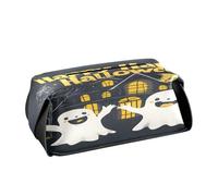 Quteprint Rectangle Leather Tissue Box Cover Holder, Halloween Happy Ghosts Tissue Box Holder, 9.4x5.1x3.6 inch Decorative Facial Tissue Case for Home, Office, Car, Bathroom, Desk, Tabletop