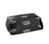 Quteprint Rectangle Leather Tissue Box Cover Holder, White Dog Paw Print Pattern Tissue Box Holder, 9.4x5.1x3.6 inch Decorative Facial Tissue Case for Home, Office, Car, Bathroom, Desk, Tabletop