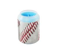 Quteprint Sport Baseball Lace Dog Paw Cleaner Cup - Pet Foot Washer with Soft Silicone Brush, Portable Muddy Paw Cleaner for Small, Medium, Large Breed Dogs & Cats (2.56x2.56x4.53inch)