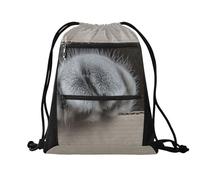 Quteprint Sport Drawstring Backpack - Cute Cat Paw Inside The Box Breathable Mesh Gym Bag with Water Resistant Zipper Pockets, Comfortable Rope Straps for Travel Outdoor Yoga Dance Beach Swim