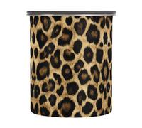 Quteprint Stainless Steel Coffee Storage Containers with Airtight Lid, Animal Leopard Print Skin 17oz Food Storage Container Kitchen Canister for Tea, Coffee Beans, Ground, Sugar Storage