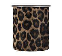 Quteprint Stainless Steel Coffee Storage Containers with Airtight Lid, Leopard Skin Animal Print 17oz Food Storage Container Kitchen Canister for Tea, Coffee Beans, Ground, Sugar Storage