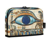 Quteprint Standing Pencil Case - Ancient Egypt Eye of Horus Pencil Bag Stationery Pouch, Portable Makeup Cosmetics Bag, Desk Organizer for School, Office, Students Teens Boys & Girls