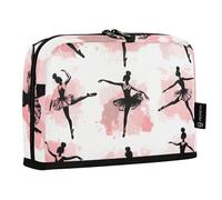 Quteprint Standing Pencil Case - Ballerina Ballet Dancer Pencil Bag Stationery Pouch, Portable Makeup Cosmetics Bag, Desk Organizer for School, Office, Students Teens Boys & Girls
