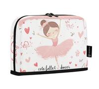 Quteprint Standing Pencil Case - Ballerina Cute Ballet Girl Pencil Bag Stationery Pouch, Portable Makeup Cosmetics Bag, Desk Organizer for School, Office, Students Teens Boys & Girls