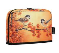 Quteprint Standing Pencil Case - Birds on The Branches Flower Pencil Bag Stationery Pouch, Portable Makeup Cosmetics Bag, Desk Organizer for School, Office, Students Teens Boys & Girls