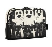 Quteprint Standing Pencil Case - Cartoon Halloween Ghosts Pencil Bag Stationery Pouch, Portable Makeup Cosmetics Bag, Desk Organizer for School, Office, Students Teens Boys & Girls
