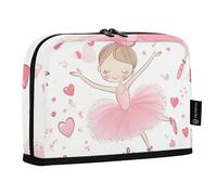 Quteprint Standing Pencil Case - Cute Ballerina Ballet Heart Pencil Bag Stationery Pouch, Portable Makeup Cosmetics Bag, Desk Organizer for School, Office, Students Teens Boys & Girls