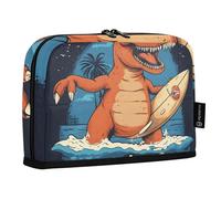 Quteprint Standing Pencil Case - Dinosaur Sea Snowboard Pencil Bag Stationery Pouch, Portable Makeup Cosmetics Bag, Desk Organizer for School, Office, Students Teens Boys & Girls