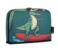 Quteprint Standing Pencil Case - Dinosaur Sunglasses Snowboard Pencil Bag Stationery Pouch, Portable Makeup Cosmetics Bag, Desk Organizer for School, Office, Students Teens Boys & Girls