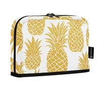 Quteprint Standing Pencil Case - Golden Glitter Pineapple Pencil Bag Stationery Pouch, Portable Makeup Cosmetics Bag, Desk Organizer for School, Office, Students Teens Boys & Girls